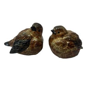 Vintage Pair 1970’s Japanese Otagiri Ceramic Stoneware Quail Bird Figurines
